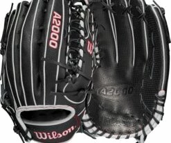 Wilson 12.75'' OT7 A2000 SuperSkin Series Glove W/ Spin Control 2021 For Unisex Black/black/white