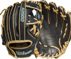 Wilson 11.5'' DP15 Pedroia Fit A2000 SuperSkin Series Glove 2022 For Men Black/blonde