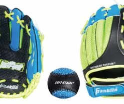 Franklin 9" Toddler Neo-Grip Series Glove W/ Ball For Boys' Blue/neon Green