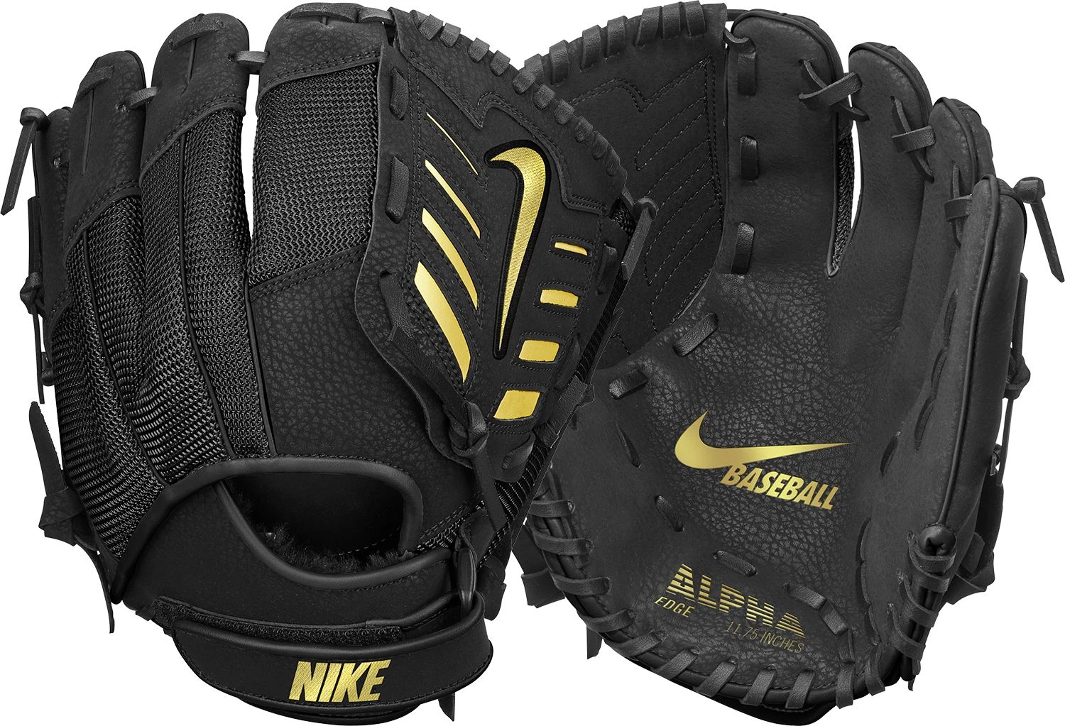 Nike 11.75" Youth Alpha Edge Series Glove 2020 For Unisex Black/black/metallic Gold