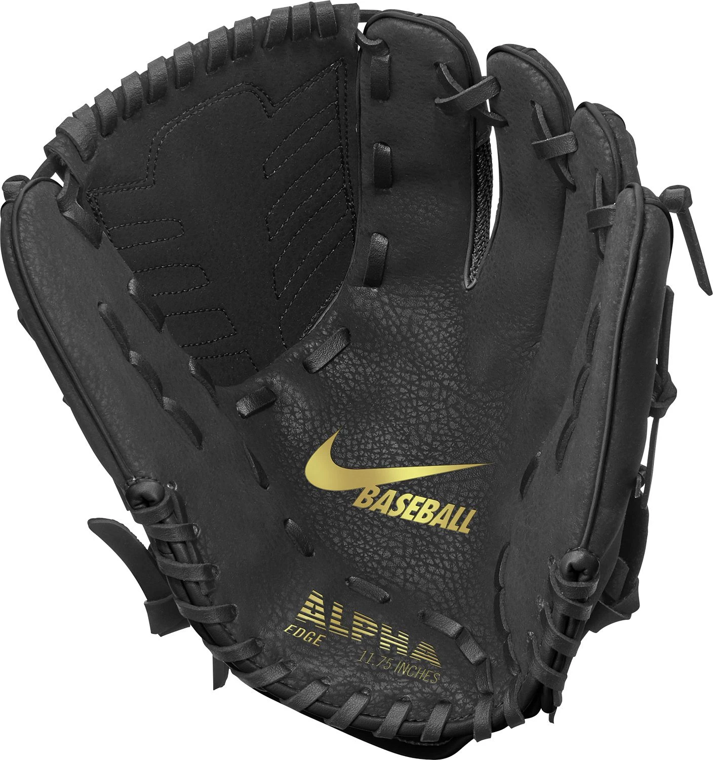 Nike 11.75" Youth Alpha Edge Series Glove 2020 For Unisex Black/black/metallic Gold - Image 3
