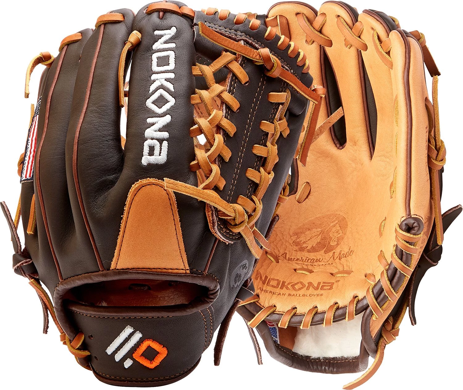 Nokona 11.25'' Youth Alpha Series Glove For Unisex Brown/tan