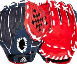 Adidas 9.5" Tee Ball Triple Stripe Series Glove For Unisex Navy/red