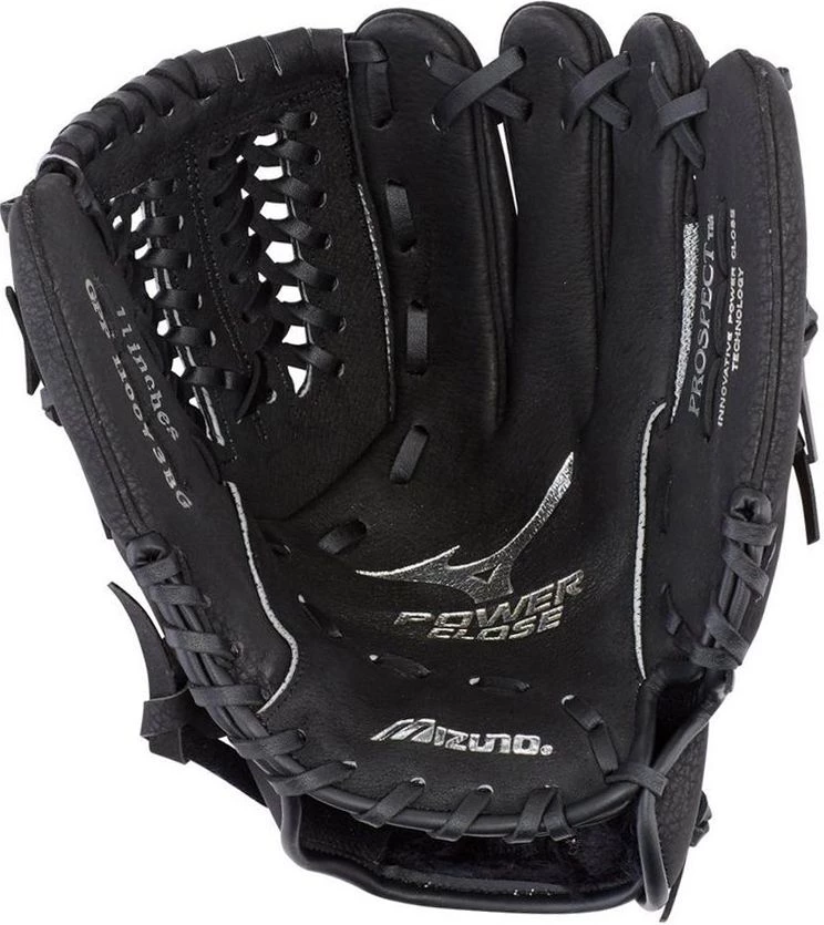 Mizuno 11'' Youth Prospect PowerClose Series Glove For Boys' Black/grey - Image 3