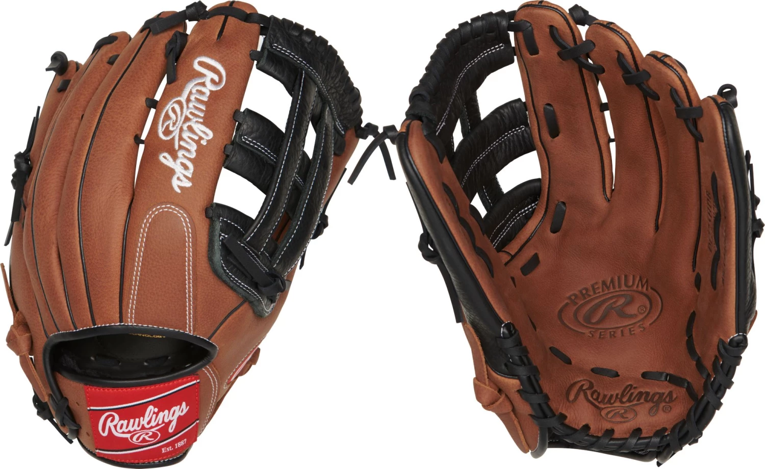 Rawlings 12.75'' Premium Series Glove For Unisex Brown/black