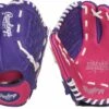 Rawlings 10'' Girls' Highlight Series T-Ball Glove For Unisex Purple/pink